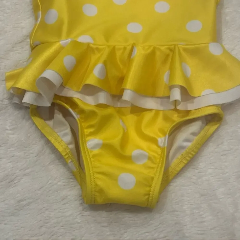 Gerber Yellow Polka Dot Bathing Suit sz 3-6 m Swimsuit